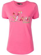 Love Moschino Logo Embroidered T-shirt - Pink