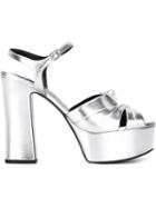 Saint Laurent Candy Sandals, Women's, Size: 38, Grey, Leather
