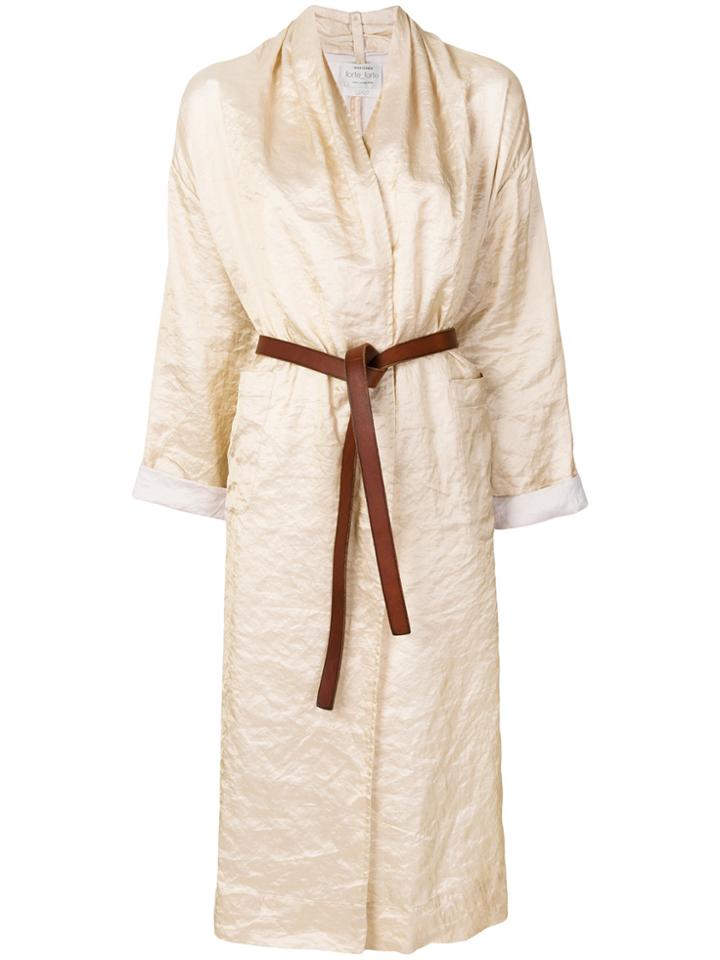 Forte Forte Belted Metallic Kimono - Nude & Neutrals