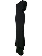 Stella Mccartney Cold Shoulder Draped Dress, Women's, Size: 42, Black, Spandex/elastane/acetate/viscose