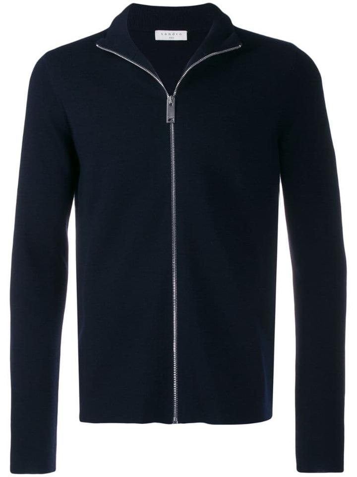 Sandro Paris Zip Front Cardigan - Blue