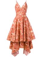 Johanna Ortiz Blossoming Tree Print Plunge Dress - Pink