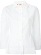 Marni Flared Hem Shirt, Women's, Size: 42, White, Cotton