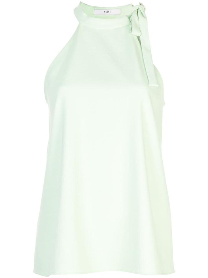 Tibi Tie Halter Neck Top - Green