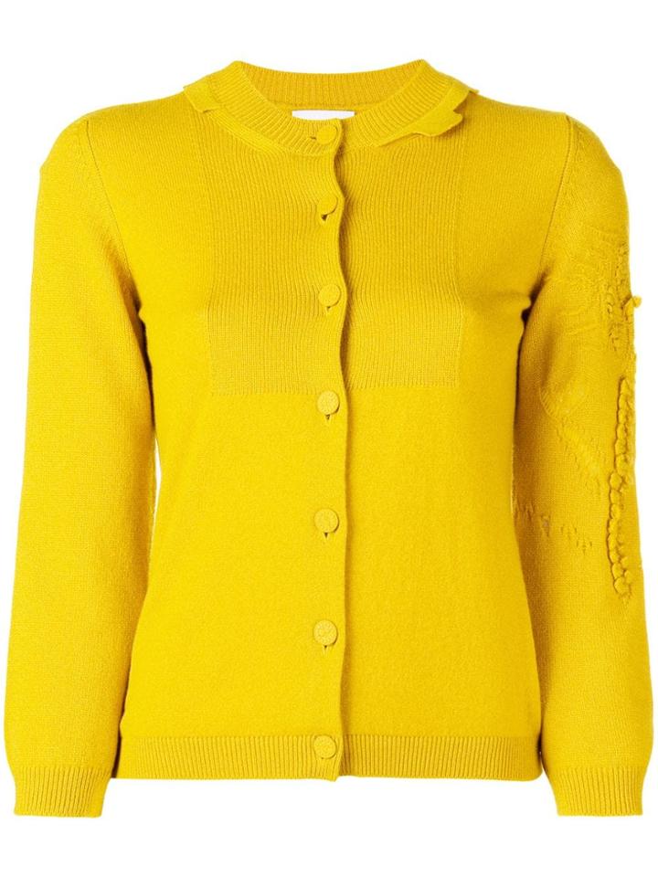 Barrie V-neck Bicolor Cashmere Pullover - Yellow & Orange