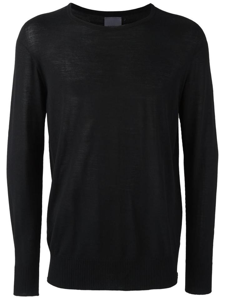Laneus Fine Knit Jumper, Men's, Size: 50, Black, Virgin Wool