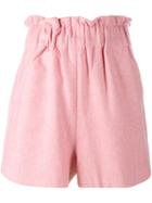 Ganni Felt Shorts, Women's, Size: Medium, Pink/purple, Polyester/viscose/wool