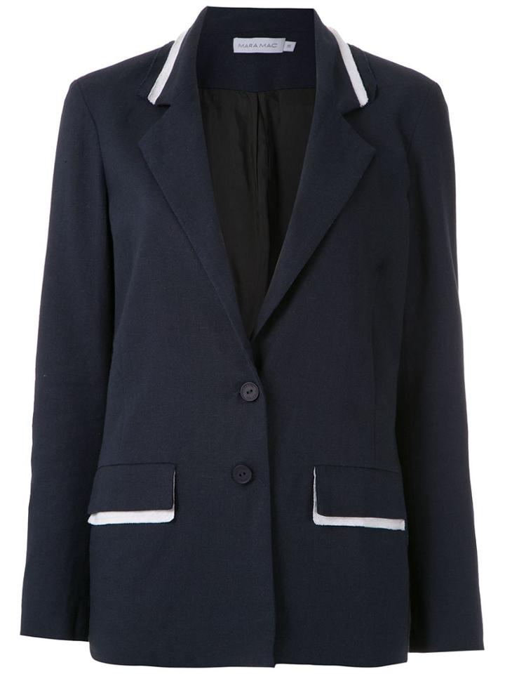 Mara Mac Plunge Neck Blazer - Blue