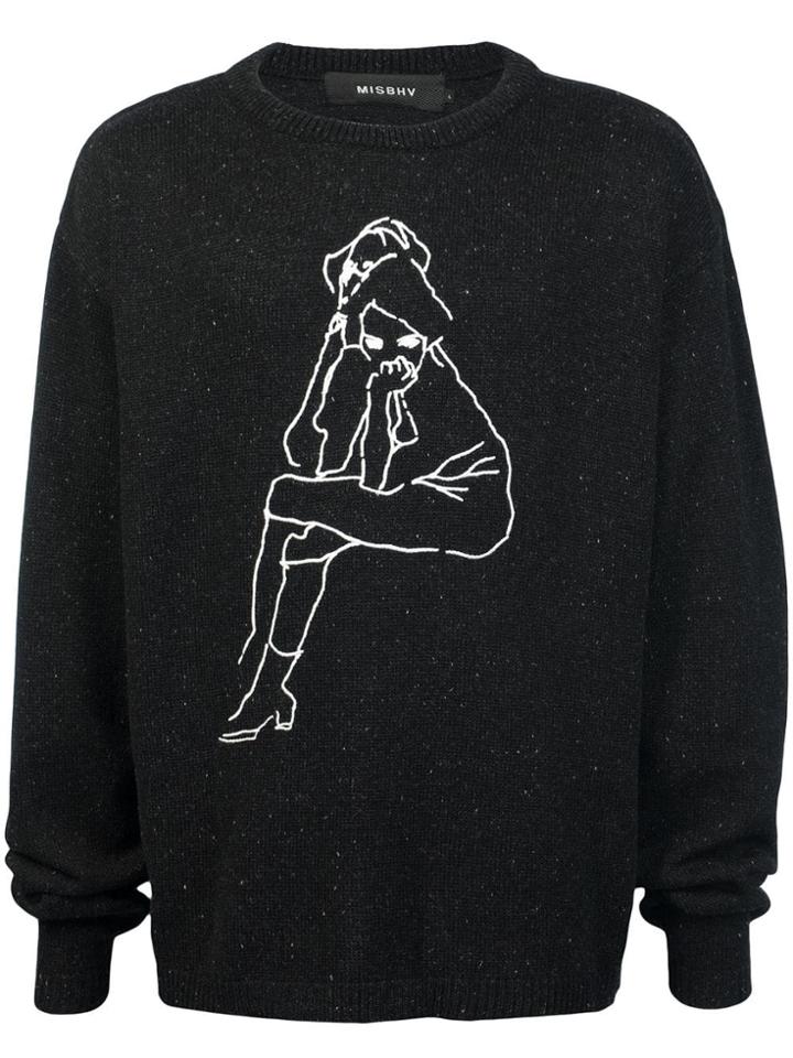 Misbhv Embroidered Logo Knitted Sweater - Black