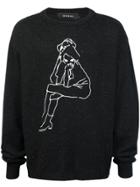Misbhv Embroidered Logo Knitted Sweater - Black
