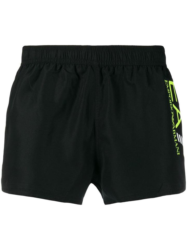 Ea7 Emporio Armani Side Logo Swim Shorts - Black