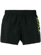 Ea7 Emporio Armani Side Logo Swim Shorts - Black