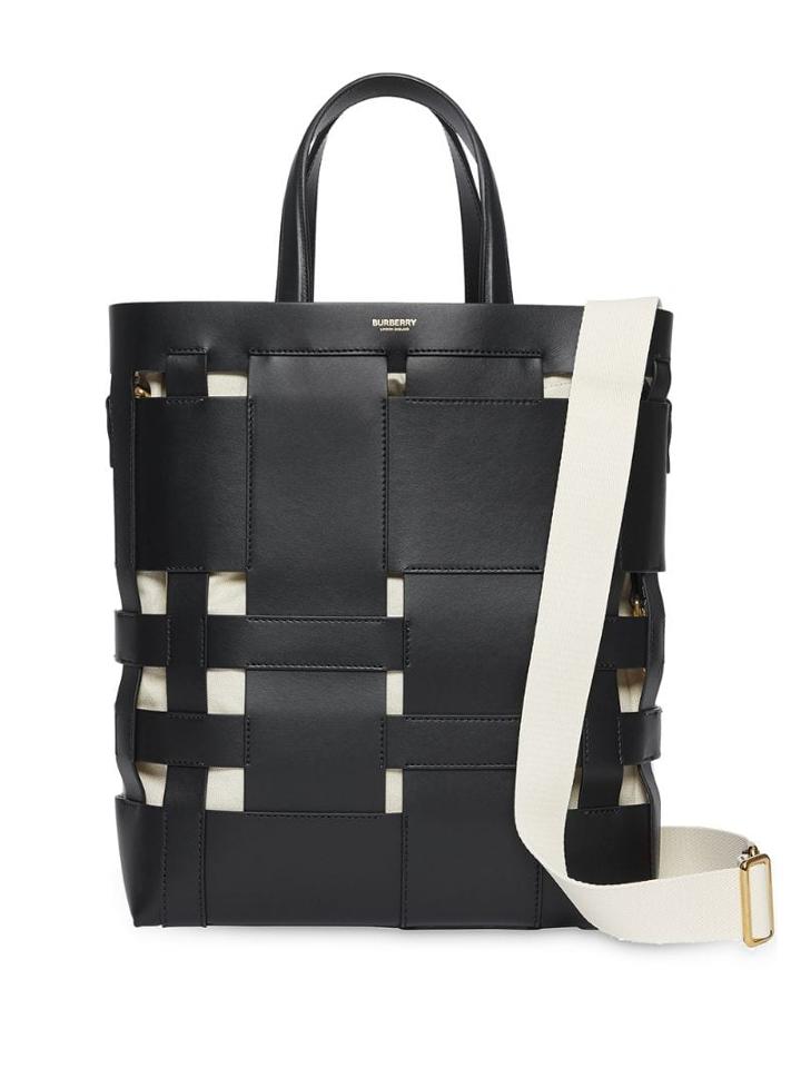 Burberry Medium Leather Foster Tote - Black