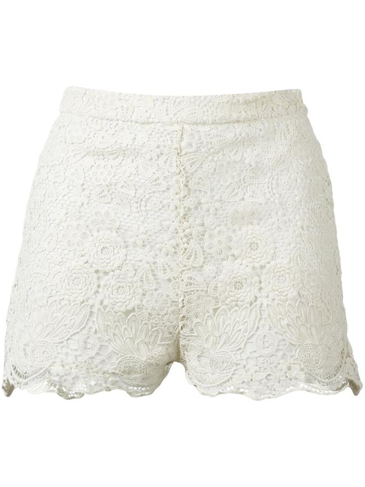 Red Valentino Lace Shorts, Women's, Size: 42, Nude/neutrals, Cotton