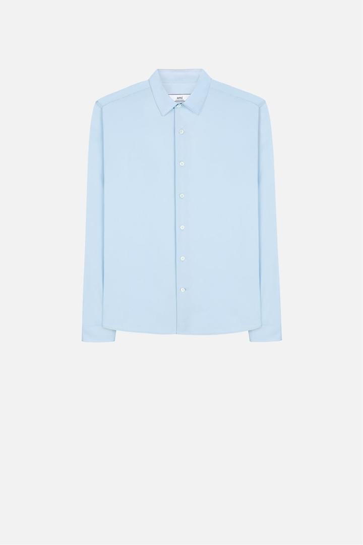 Ami Alexandre Mattiussi Classic Shirt, Men's, Size: 40, Blue, Cotton
