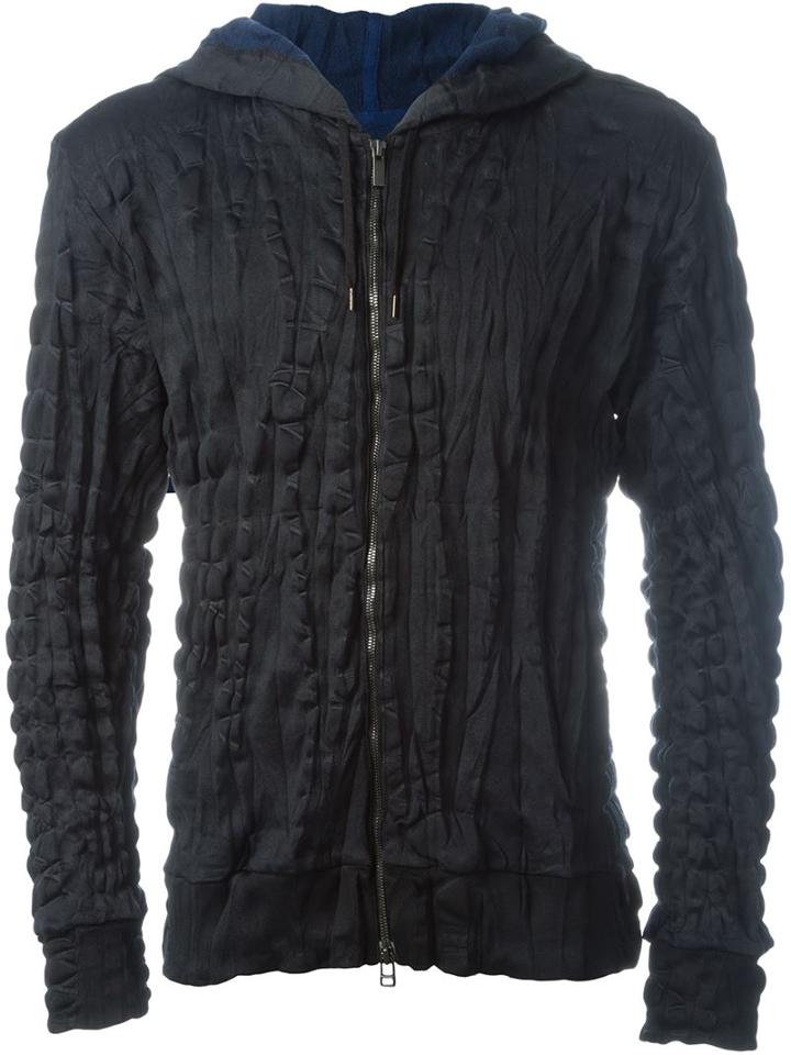 Issey Miyake Creased Zip Hoodie