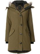Canada Goose Coyote Fur Trim Hooded Coat - Green