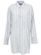 Faith Connexion Oversized Striped Shirt, Women's, Size: S, Blue, Silk/cotton