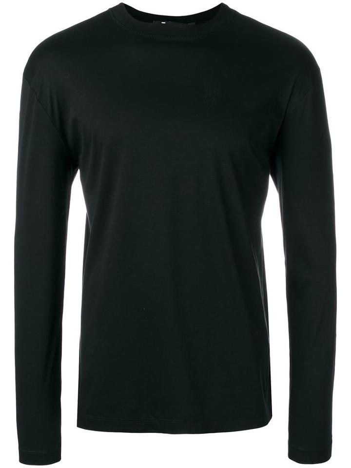 T By Alexander Wang Longsleeved T-shirt, Men's, Size: Large, Black, Cotton