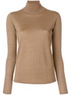 Pringle Of Scotland Lightweight Roll Neck Jumper - Brown