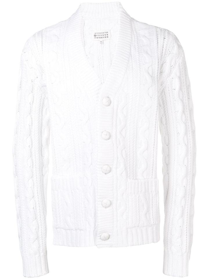 Maison Margiela Cable Knit Cardigan - White