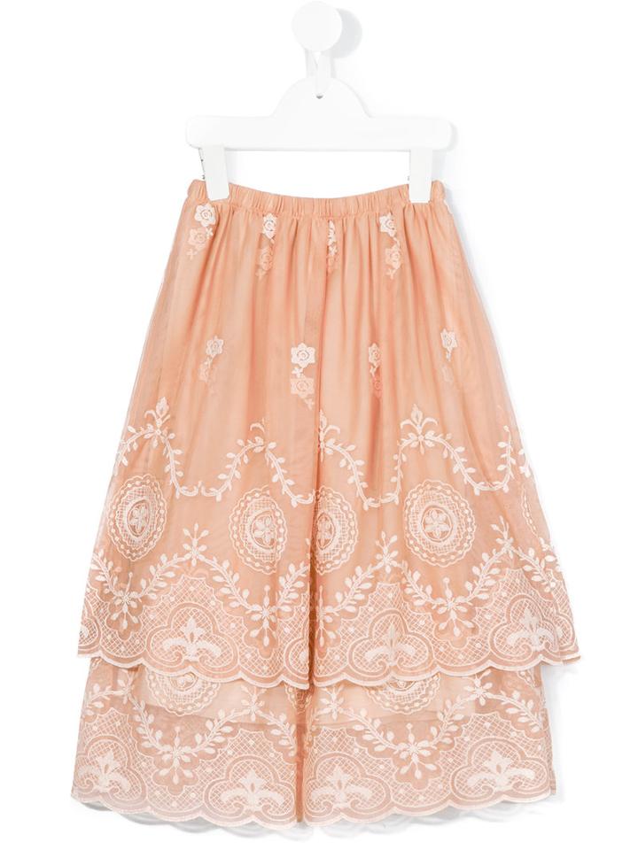 Caffe' D'orzo - Fiordaliso Skirt - Kids - Cotton/nylon/spandex/elastane/micromodal - 10 Yrs, Girl's, Nude/neutrals