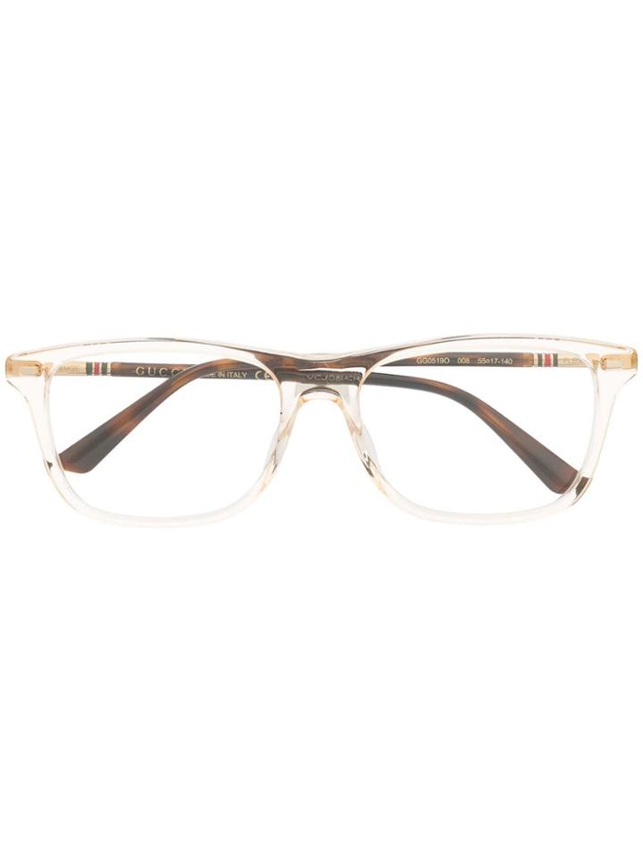 Gucci Eyewear Rectangle Frame Glasses - Neutrals