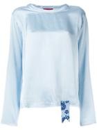 The Gigi Scarf Tab Blouse - Blue