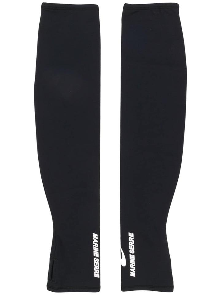 Marine Serre Logo Print Sleeves - Black