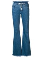 Marques'almeida Button-up Flared Jeans - Blue