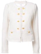 Veronica Beard - Welt Pockets Tweed Jacket - Women - Cotton/nylon/spandex/elastane - 10, White, Cotton/nylon/spandex/elastane