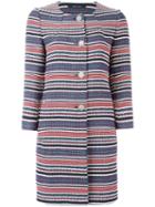 Tagliatore Striped Coat, Women's, Size: 40, Cotton/polyester/acrylic