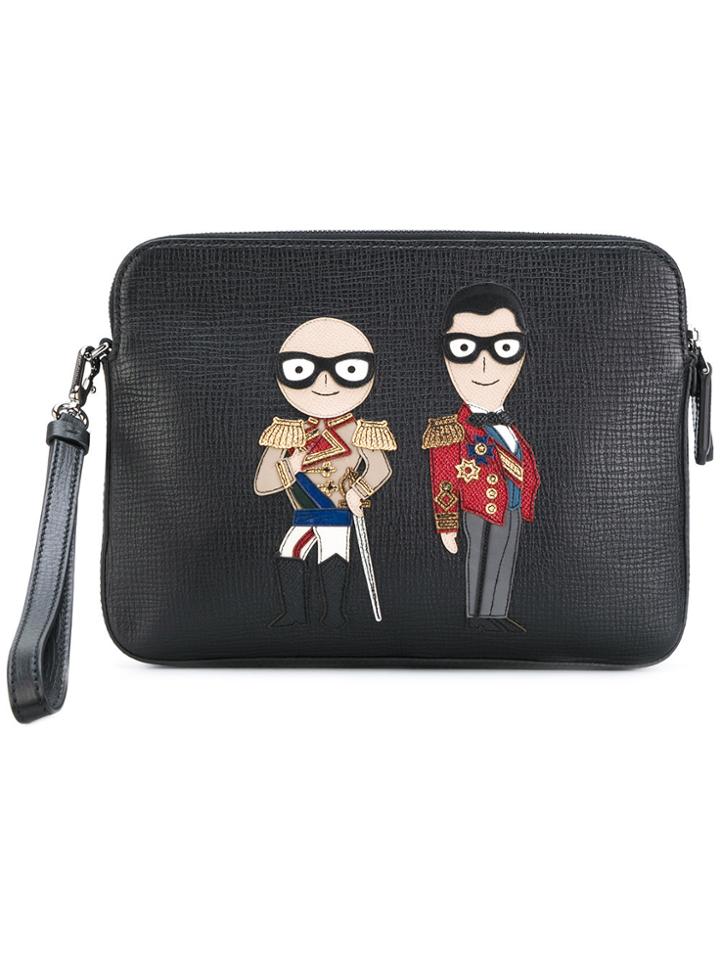 Dolce & Gabbana Designer's Patch Clutch - Black