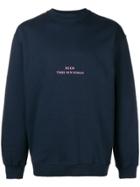 Msgm 'times New Roman' Print Sweater - Blue