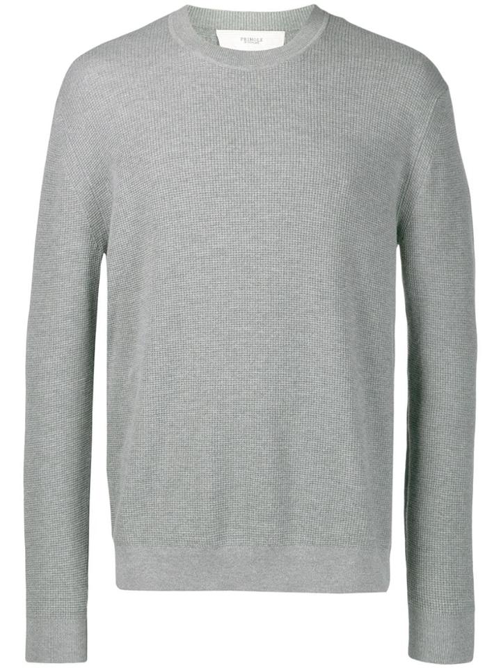 Pringle Of Scotland Textured Crew Neck Sweater - Grey