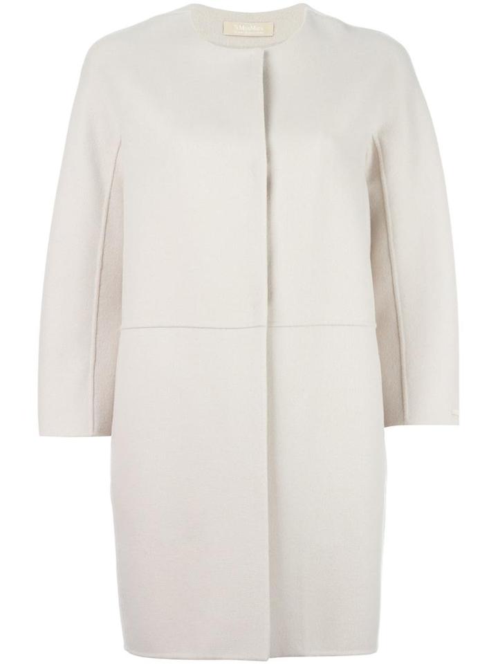 Collarless Coat, Women's, Size: 40, Nude/neutrals, Angora/virgin Wool,'s Max Mara