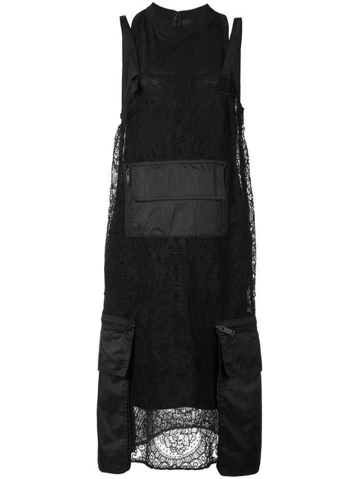 Vera Wang Pocket Detailed Dress, Women's, Size: 6, Black, Silk/nylon/cotton