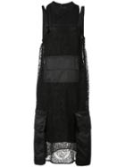 Vera Wang Pocket Detailed Dress, Women's, Size: 6, Black, Silk/nylon/cotton