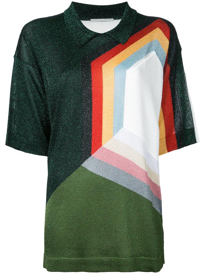 Marco De Vincenzo - Geometric Pattern Short Sleeve Jumper - Women - Polyamide/polyester/acetate - 50, Polyamide/polyester/acetate