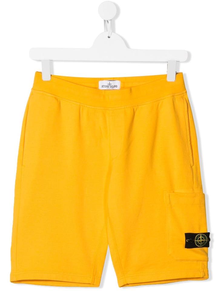 Stone Island Junior Teen Jersey Shorts - Yellow
