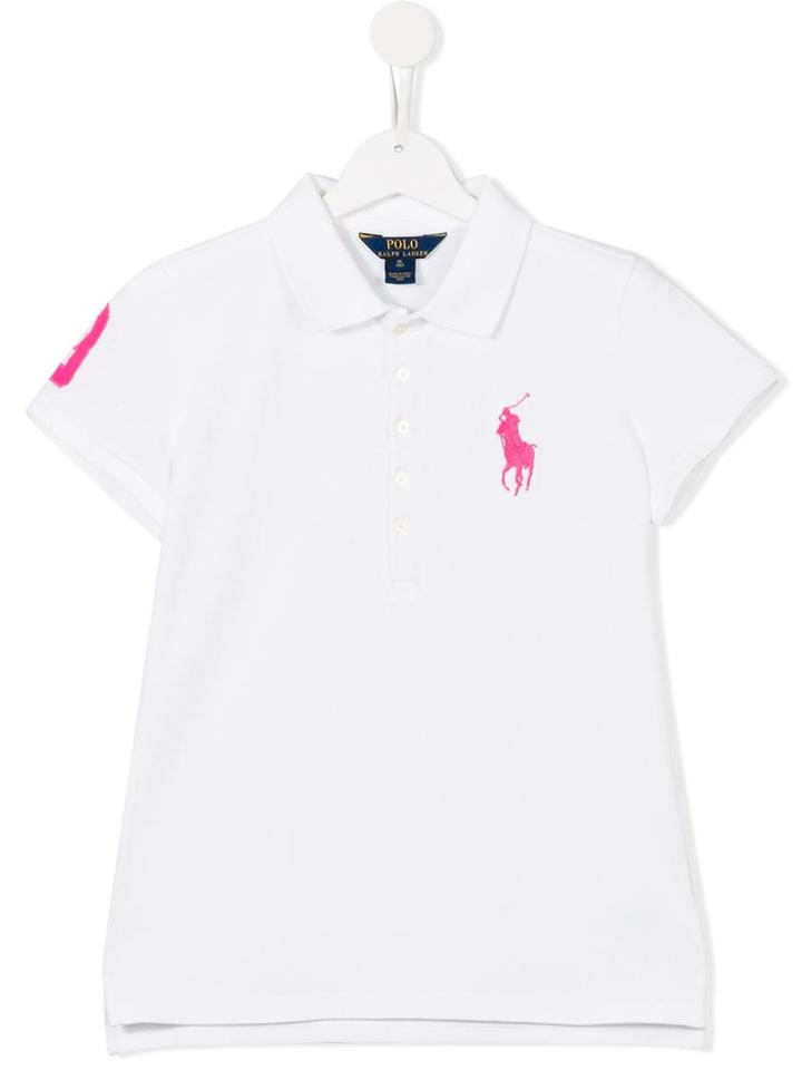 Ralph Lauren Kids Embroidered Logo Polo Shirt, Girl's, Size: 16 Yrs, White