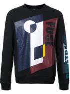 General Idea Geometric Print Sweatshirt, Men's, Size: 46, Black, Cotton/polyurethane