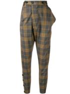 Vivienne Westwood Asymmetric Check Tapered Trousers - Grey