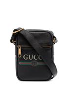Gucci Logo Print Shoulder Bag - Brown