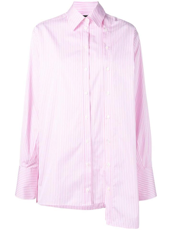 Rokh Asymmetric Striped Shirt - Pink