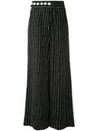 Ssheena Flared Striped Trousers - Black