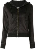Roberto Cavalli Logo Tape Zip-front Hoodie - Black