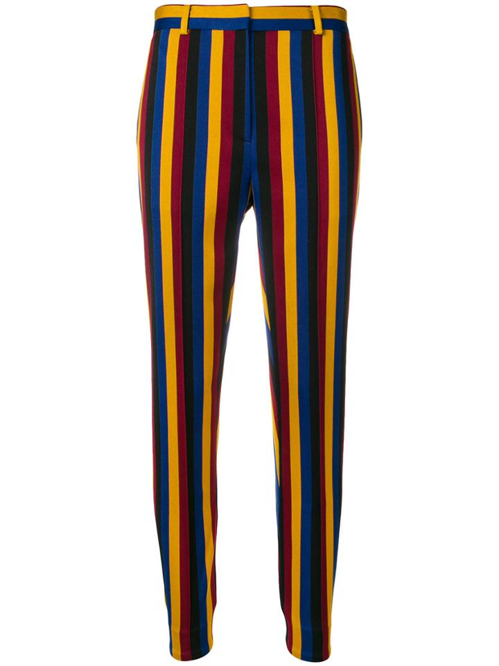 Rokh Striped Fitted Trousers - Black