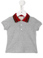 Gucci Kids Web Polo Collar Shirt, Boy's, Size: 18-24 Mth, Grey