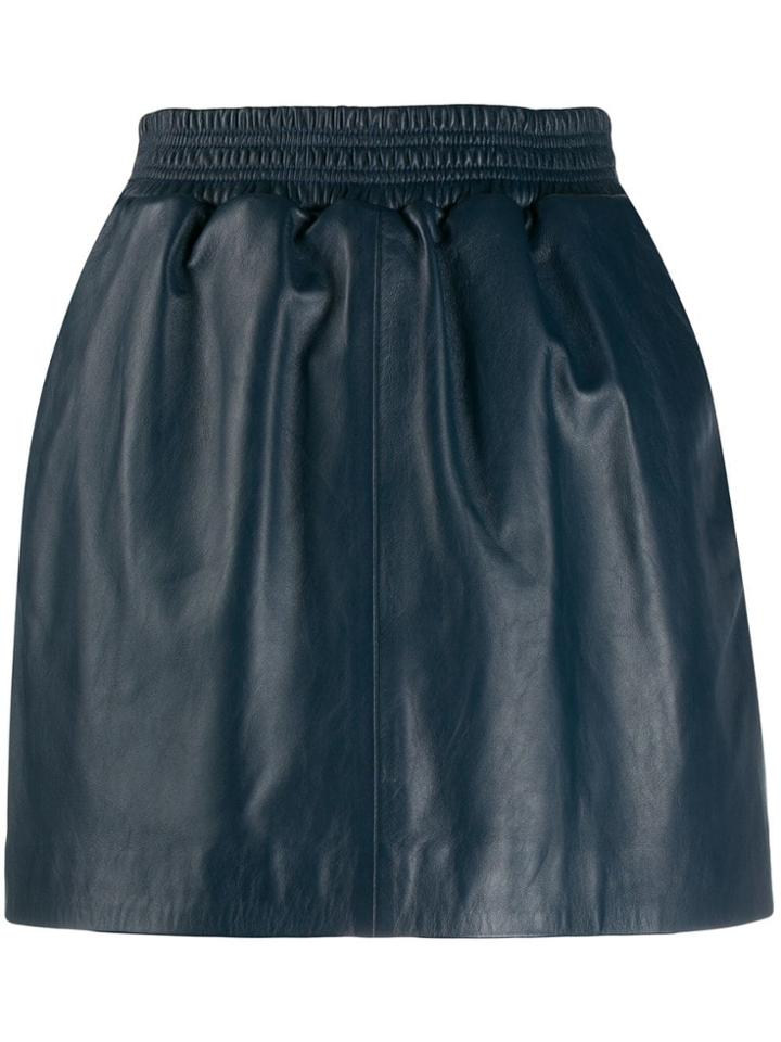 Arma Leather-look Mini Skirt - Blue